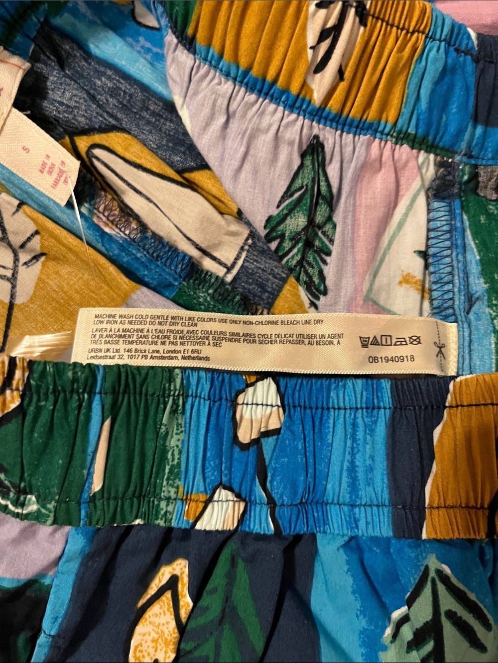 NWT Anthro Lyre Bird Campground Patchwork Print Pants - Picture 8 of 16